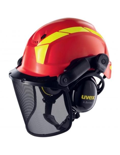 Casco kit forestale Pheos Forestry rosso/giallo Uvex Safety  - Uvex - Caschi tree climbing