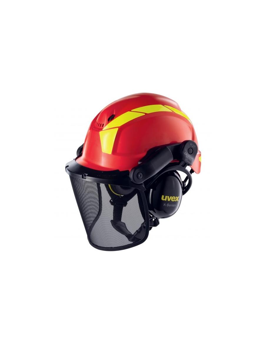 Casco kit forestale Pheos Forestry rosso/giallo Uvex Safety